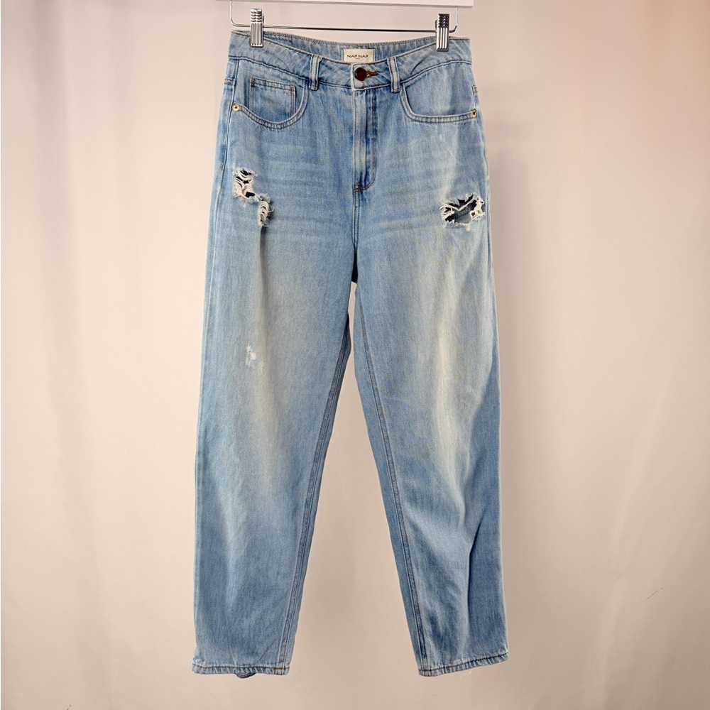 NAF NAF Light Blue Distressed Boyfriend Jeans